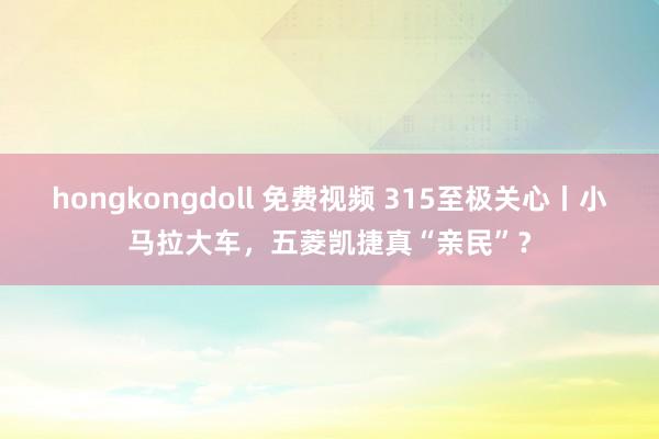 hongkongdoll 免费视频 315至极关心丨小马拉大车，五菱凯捷真“亲民”？