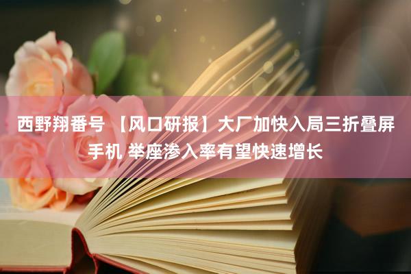 西野翔番号 【风口研报】大厂加快入局三折叠屏手机 举座渗入率有望快速增长
