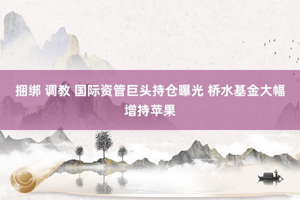 捆绑 调教 国际资管巨头持仓曝光 桥水基金大幅增持苹果