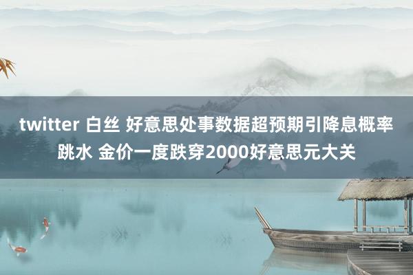 twitter 白丝 好意思处事数据超预期引降息概率跳水 金价一度跌穿2000好意思元大关