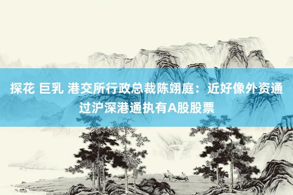 探花 巨乳 港交所行政总裁陈翊庭：近好像外资通过沪深港通执有A股股票