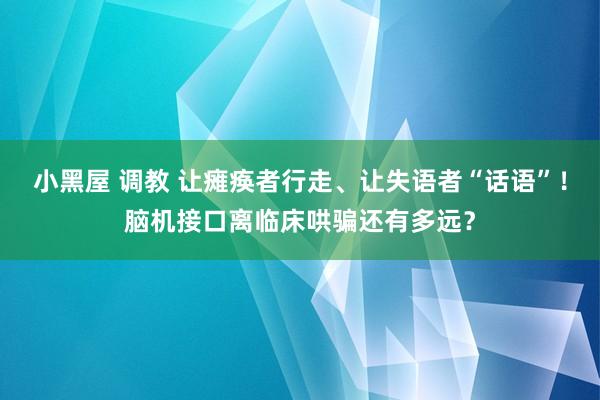 小黑屋 调教 让瘫痪者行走、让失语者“话语”！脑机接口离临床哄骗还有多远？
